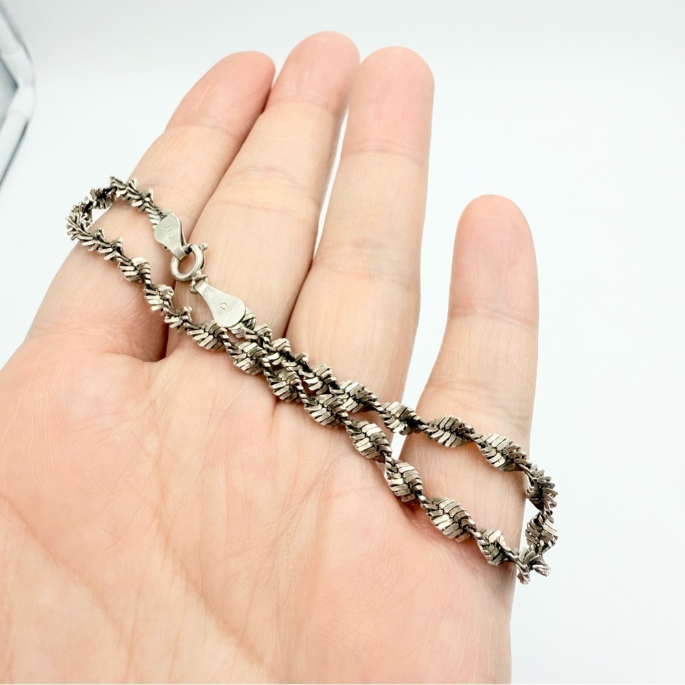 Vintage 925 Italy Sterling Silver Twist
Chain Bracelet